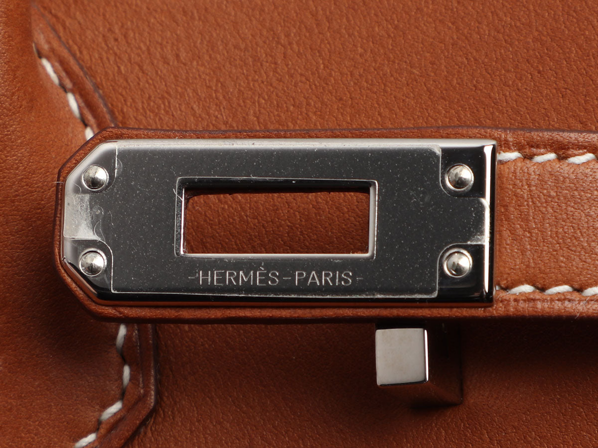 Hermes Birkin 25 Bag Fauve Barenia Leather Palladium Hardware