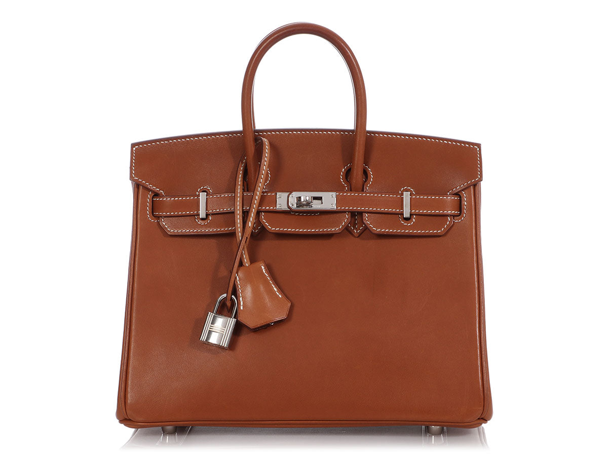 HERMES Natural Barenia Faubourg Birkin 25 Fauve 446303