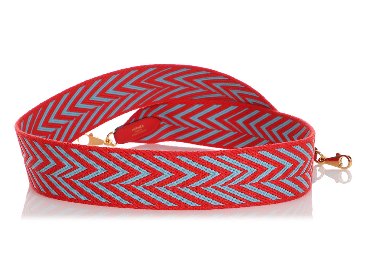 Shop HERMES Sangle zigzag 25 mm bag strap (H077727CKAB105) by retrochari