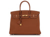 Hermès Gold Togo and Geranium Verso Birkin 35