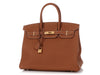 Hermès Gold Togo and Geranium Verso Birkin 35