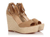 Hermès Brown Suede Wedge Espadrilles
