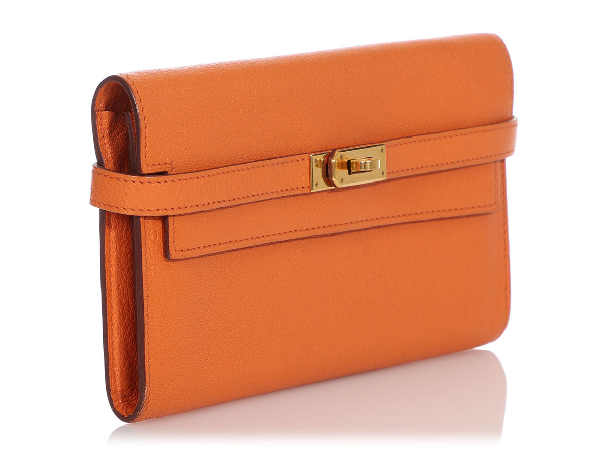 Hermès Hermes Orange H Swift Kelly Pochette Ghw ref.659154 - Joli Closet