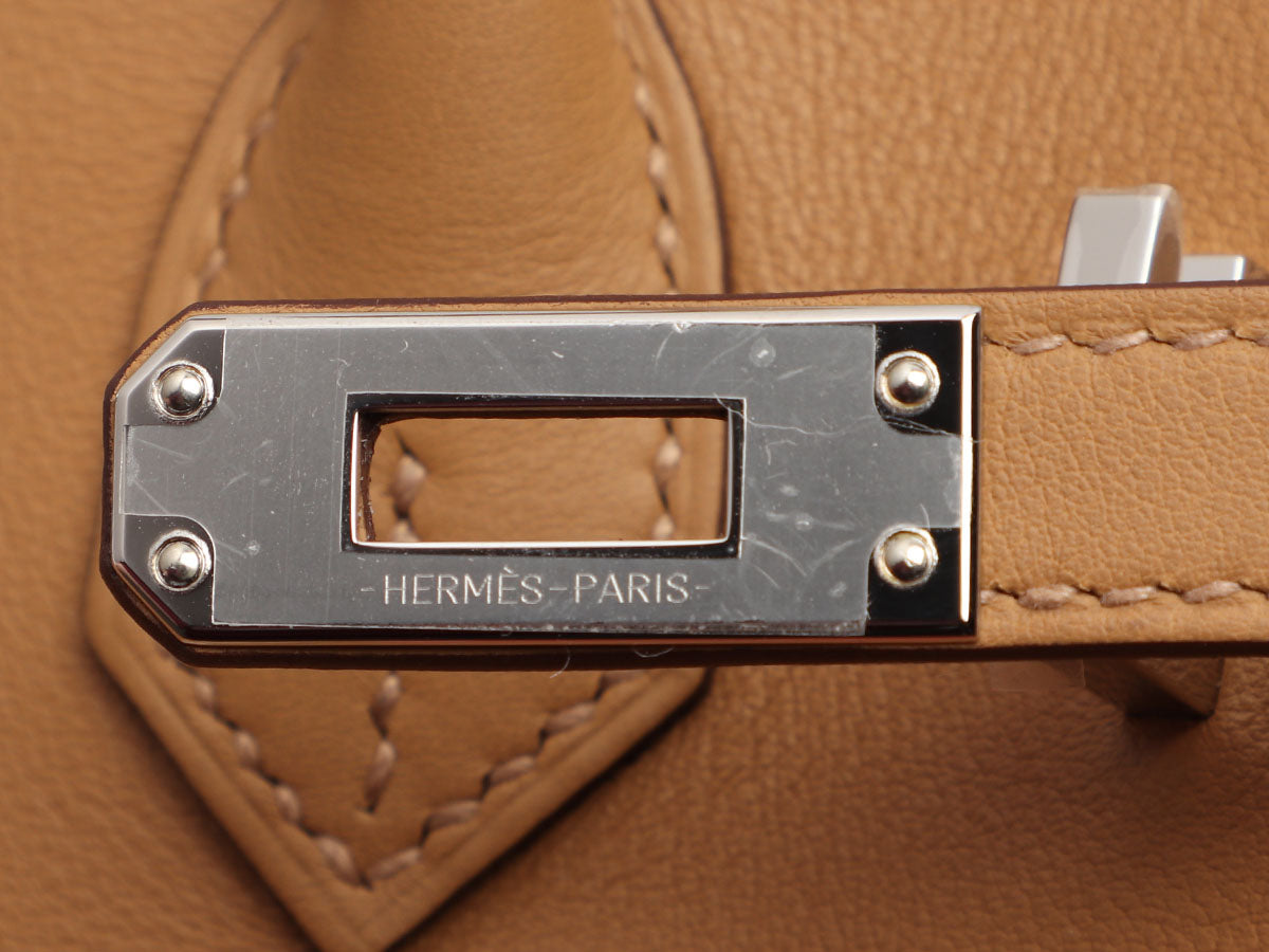 Hermès Birkin 25 In and Out Biscuit Swift with Palladium Hardware