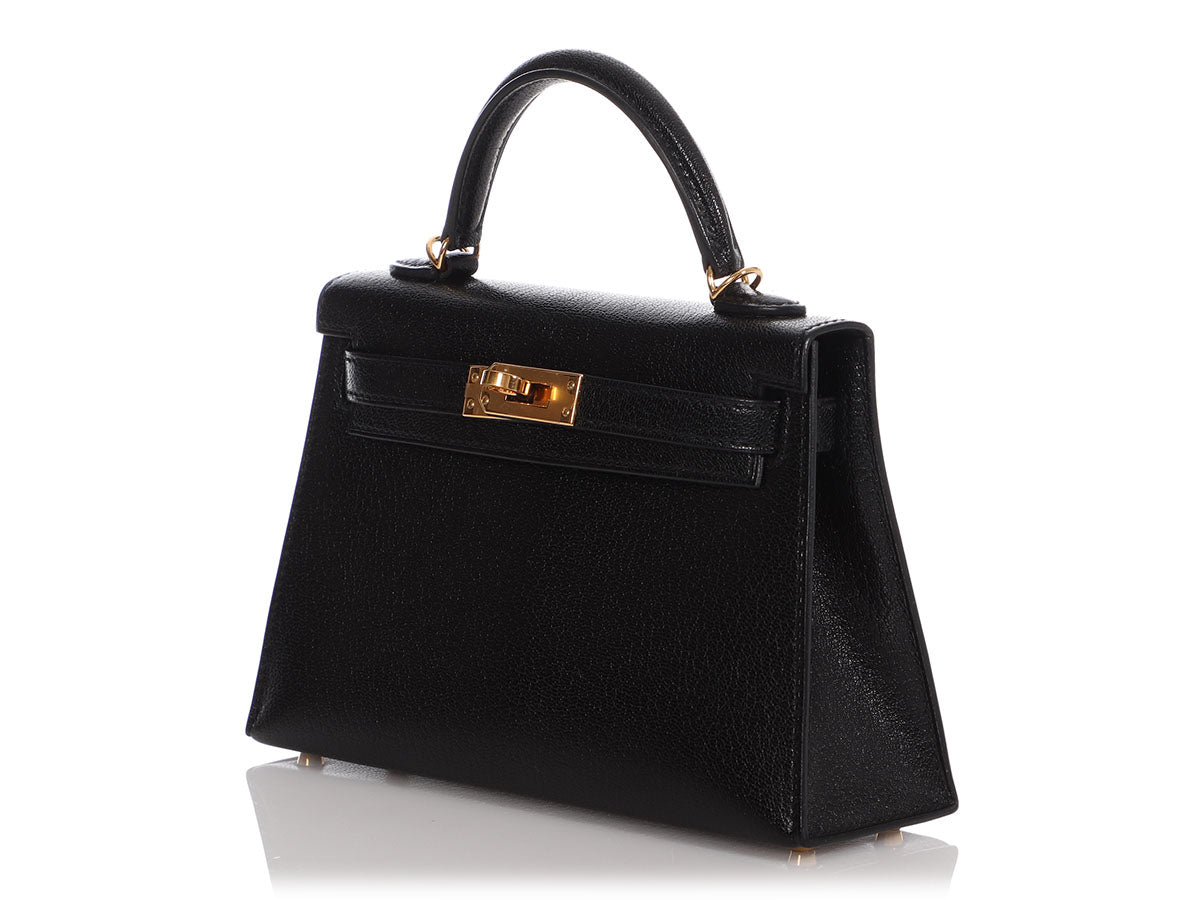 Hermès Black Chèvre Mini Kelly 20 - Ann's Fabulous Finds