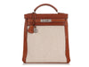 Hermès Vintage Toile and Noisette Barenia Kelly Ado Backpack