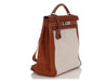 Hermès Vintage Toile and Noisette Barenia Kelly Ado Backpack