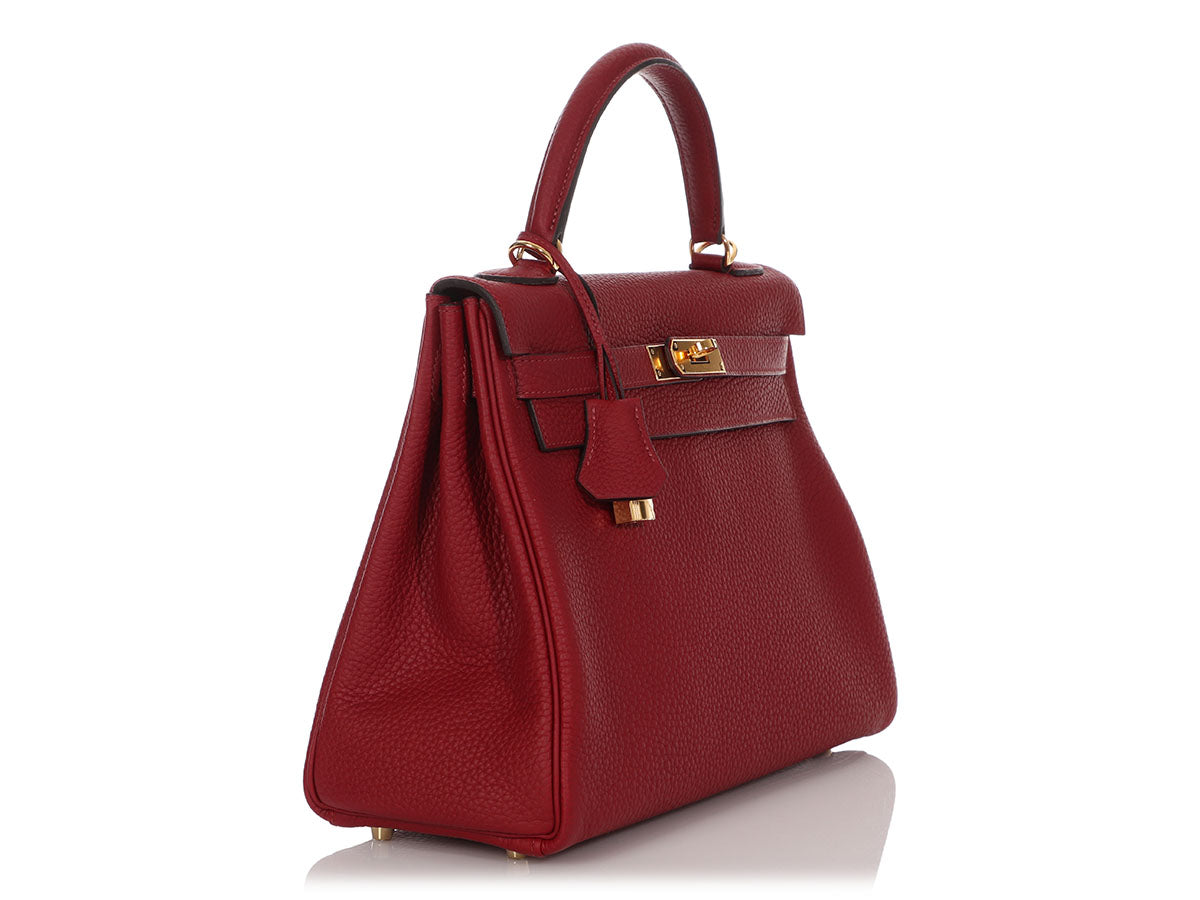 Hermès Kelly 32 HSS Clemence Rouge Grenat