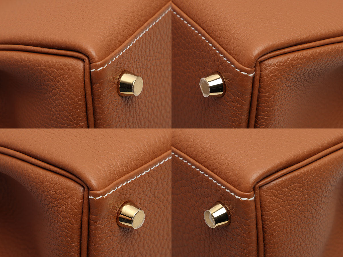 Hermès Kelly 25 Handbag in gold togo leather – Fancy Lux