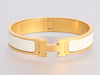 Hermès Narrow White Clic-Clac Bracelet