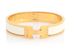 Hermès Narrow White Clic-Clac Bracelet