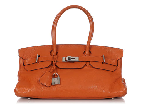 Hermès Orange Clémence JPG Shoulder Birkin 42