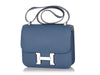 Hermès Bleu Agate Epsom and Gris Mouette Verso Constance 24