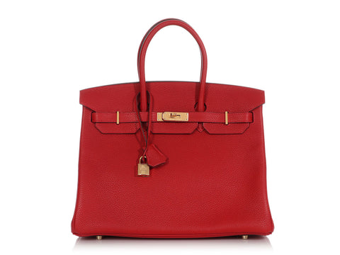 Hermès Red Clémence Birkin 35