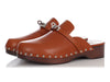 Hermès Brown Leather Carlotta Mules