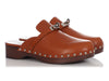 Hermès Brown Leather Carlotta Mules