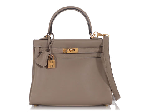 Hermes Kelly Pochette Gris Asphalte Swift Gold Hardware