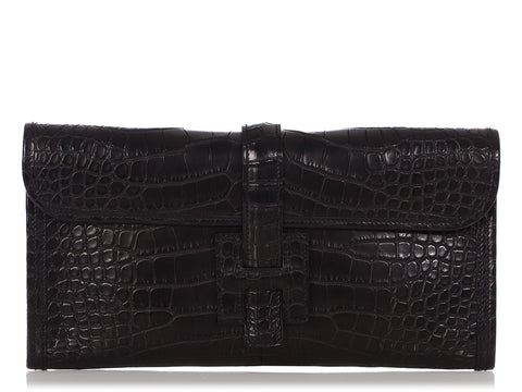 Hermès Black Matte Alligator Jigé Elan 29