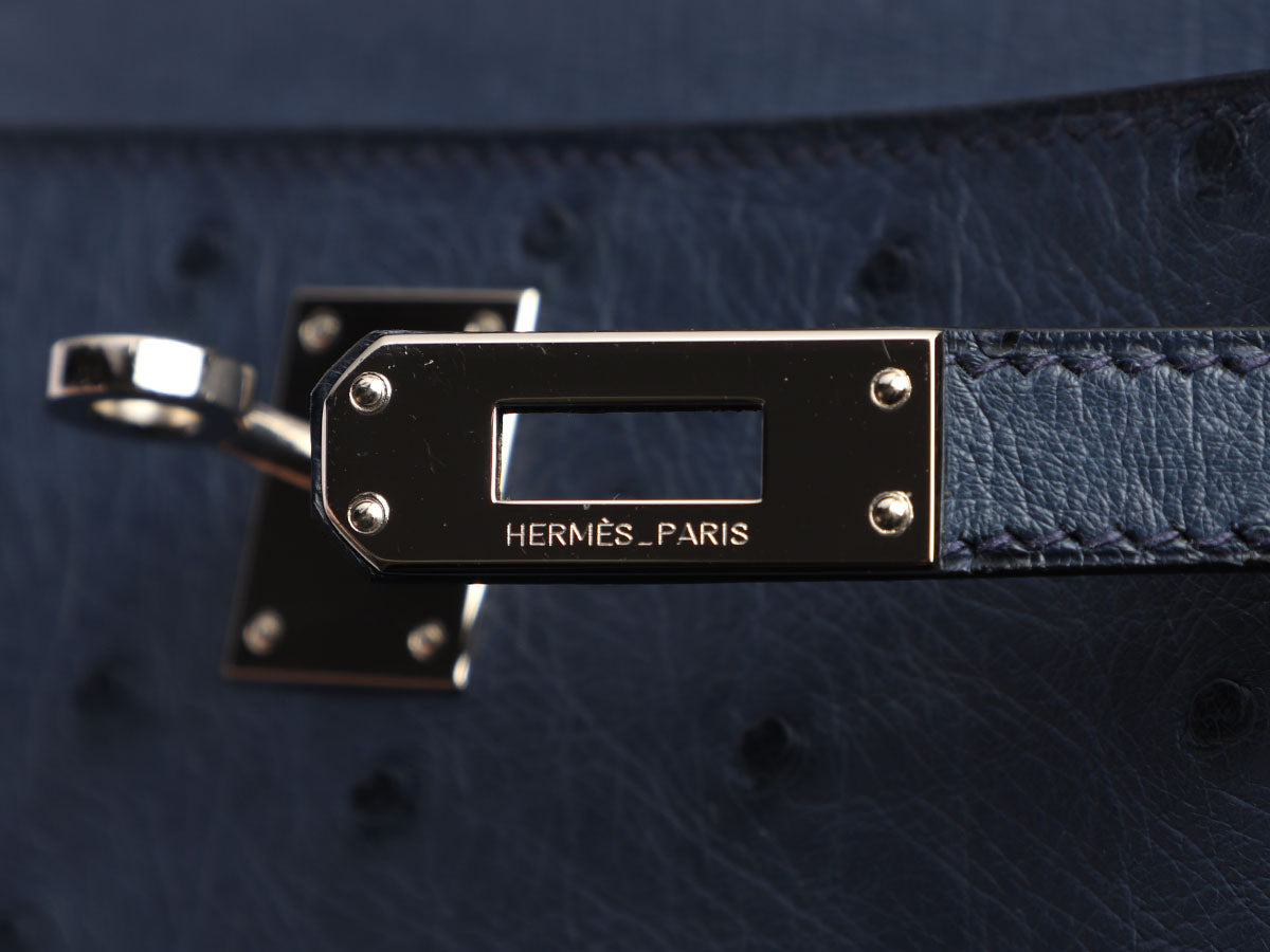 Hermès Bleuet Ostrich Kelly Pochette GHW, myGemma, NZ
