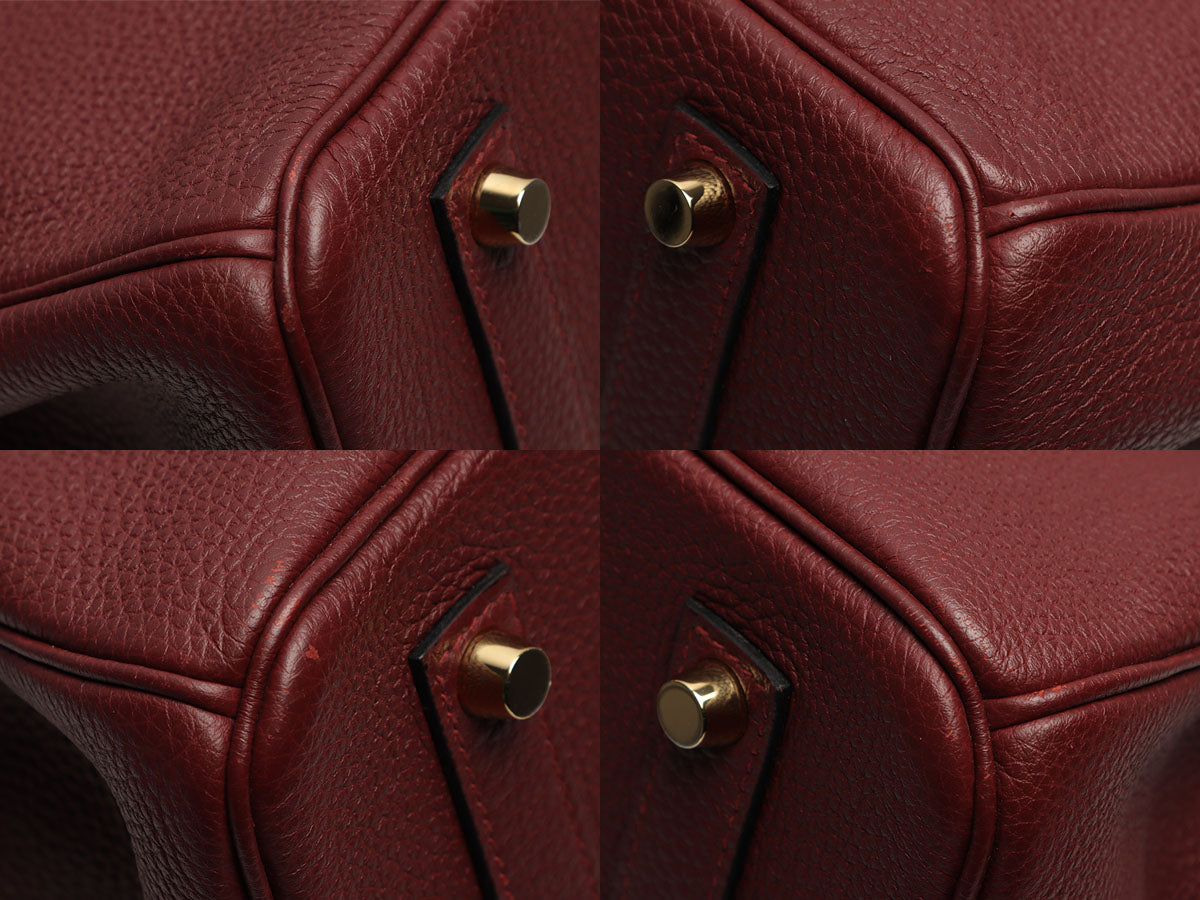 2004 Hermès Birkin 35 Fjord Leather Rouge Geranium Top Handle Bag