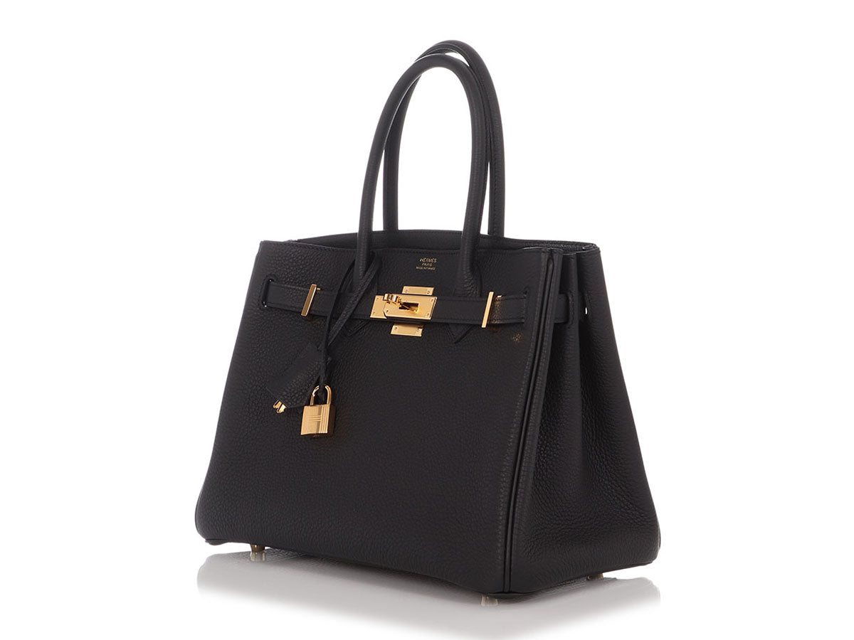 Shop Women's Hermes Birkin Bag 30cm in Black Togo Leather