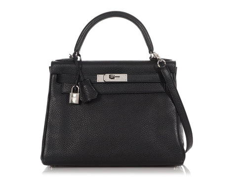 Hermès Black Clémence Kelly 28
