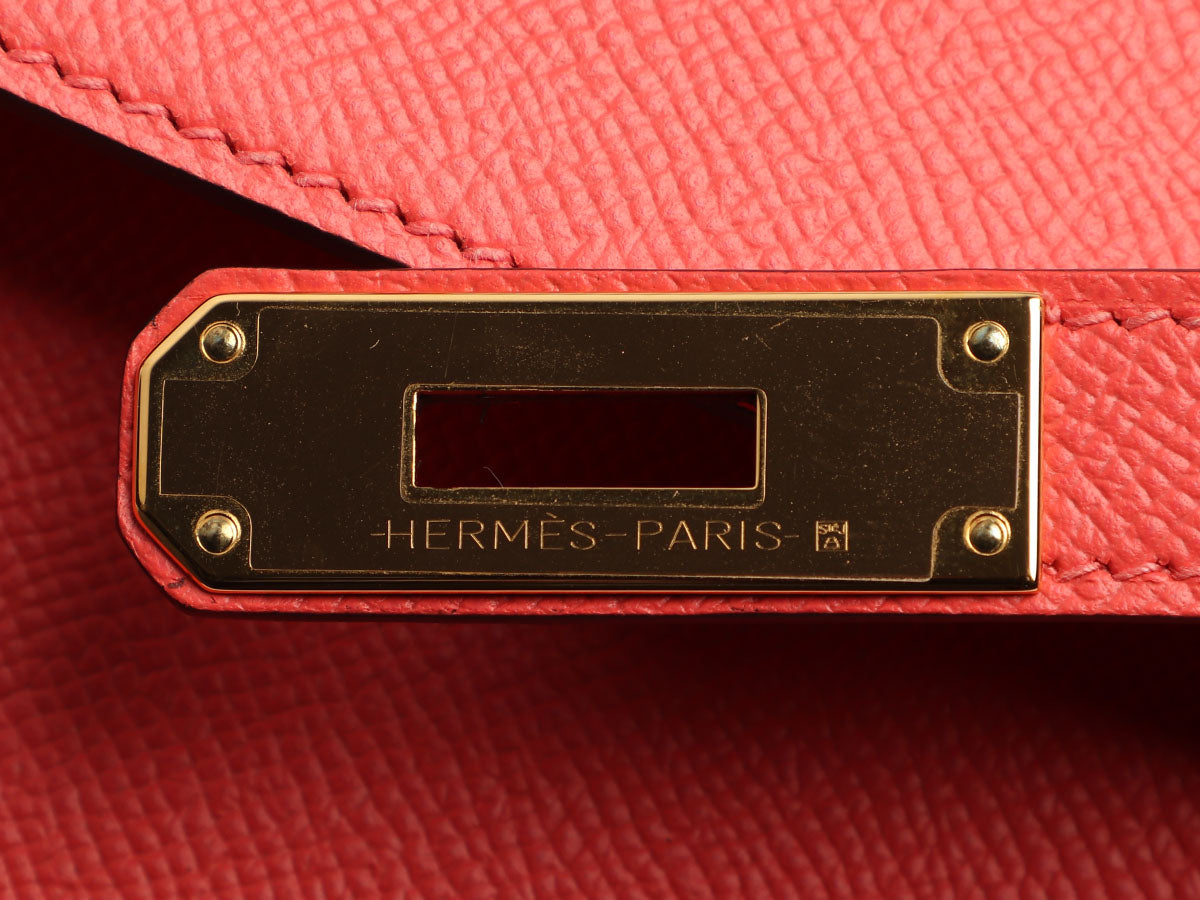 Hermès Rose Jaipur Verso Epsom Kelly Sellier 20 Mini QGB4PE12P9000