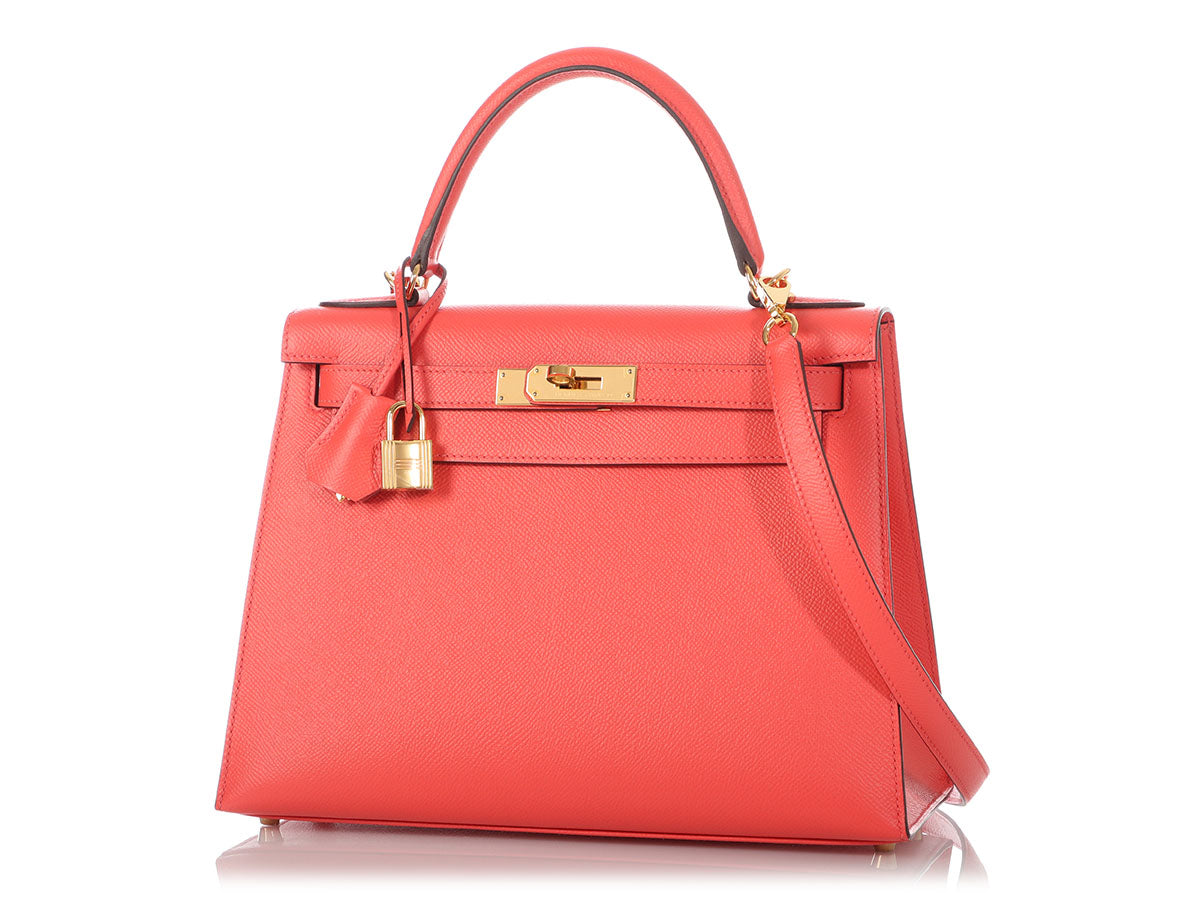Hermès Kelly Limited Edition 28 Gold/Capucine/Rouge H Lettre H Epsom P —  The French Hunter