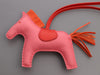 Hermès Rose Azalée Lambskin Grigri Rodeo Horse Bag Charm MM
