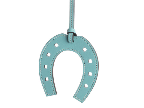 Hermès Light Blue and Teal Horseshoe Paddock Bag Charm