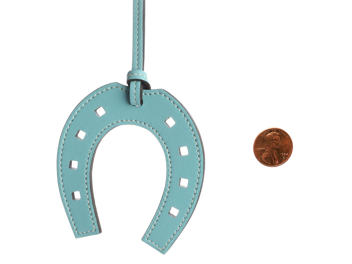 Hermès Light Blue and Teal Horseshoe Paddock Bag Charm