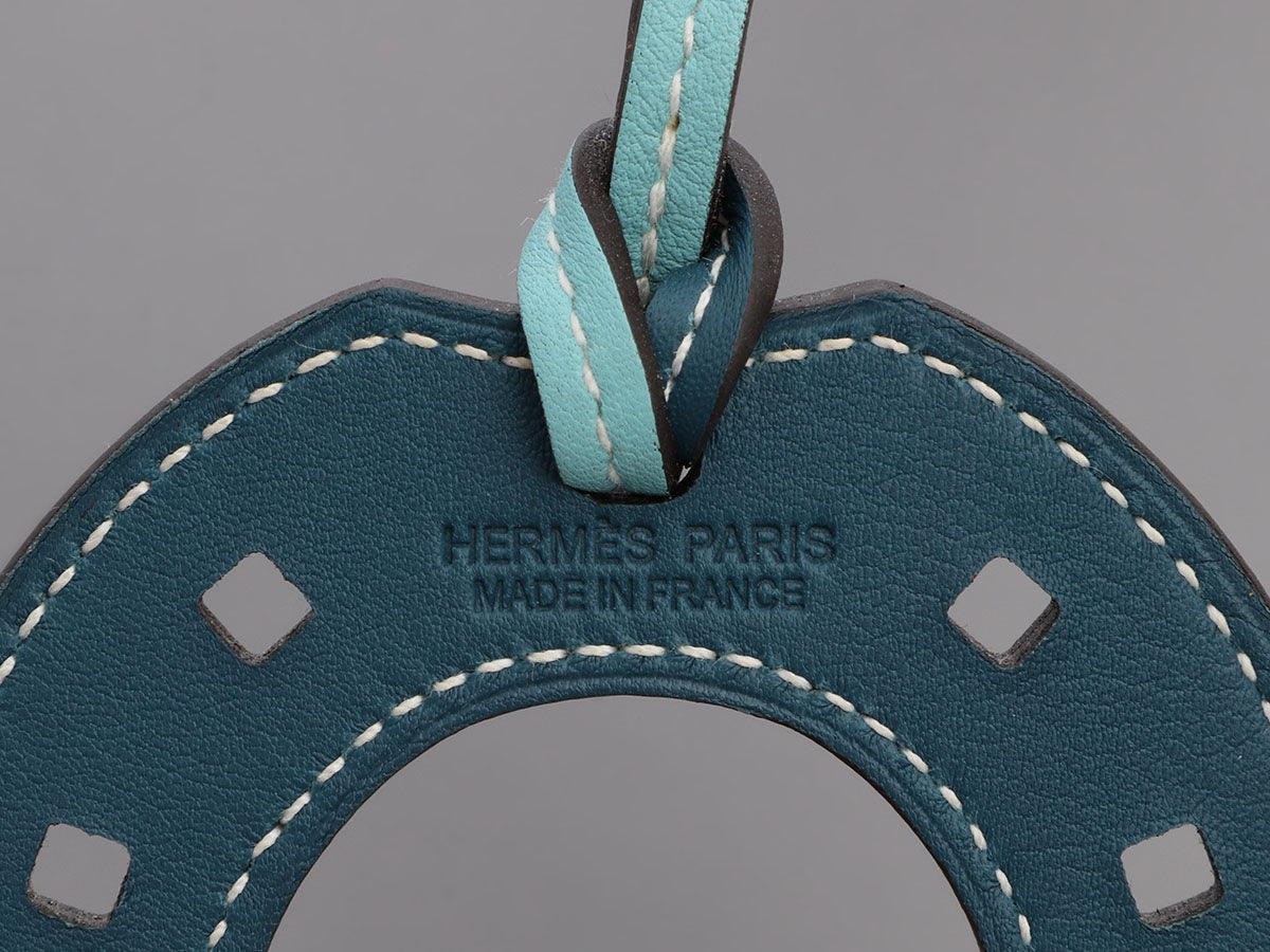 Hermès Light Blue and Teal Horseshoe Paddock Bag Charm