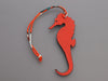 Hermès Blue and Orange Petit H Seahorse Bag Charm PM