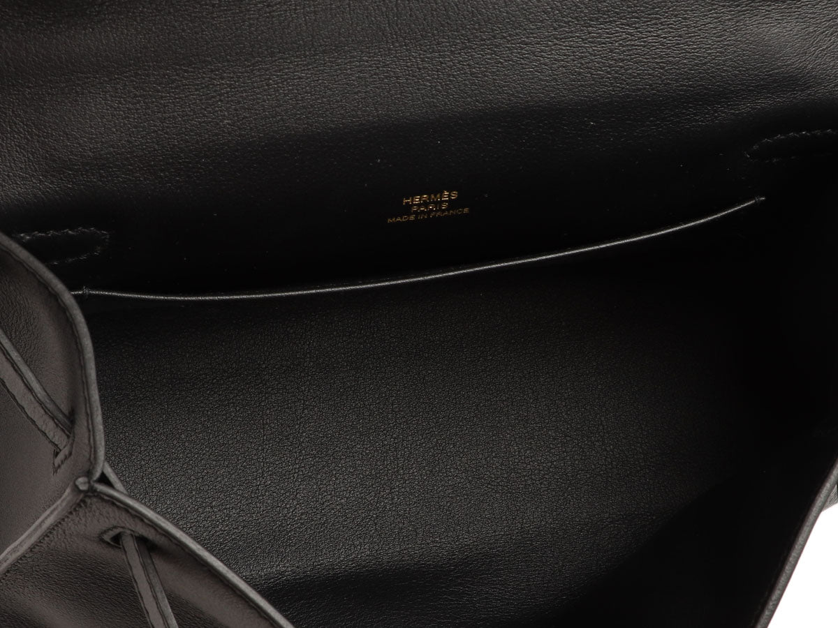 Hermès Black Pochette Kelly Mini Veau Swift