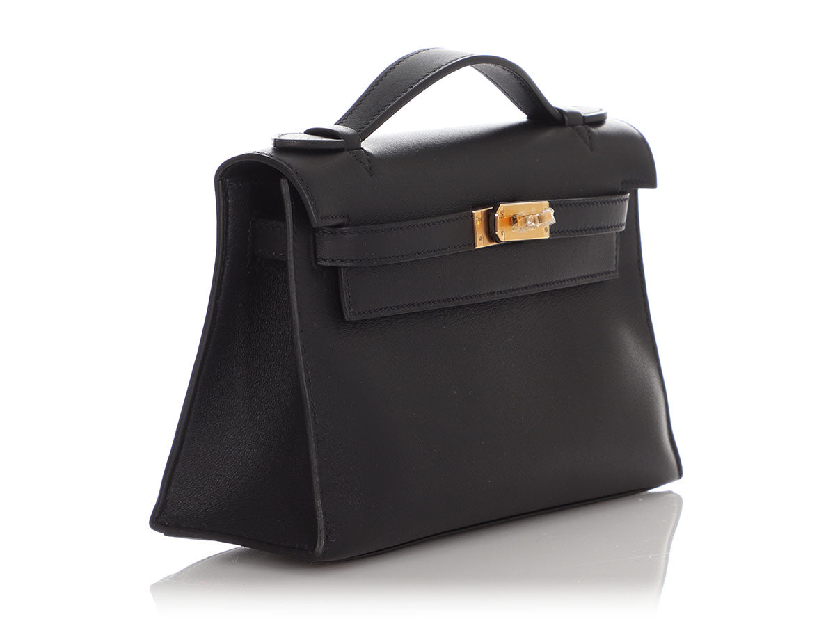 Hermes Kelly Pochette Gris Asphalte Swift Gold Hardware