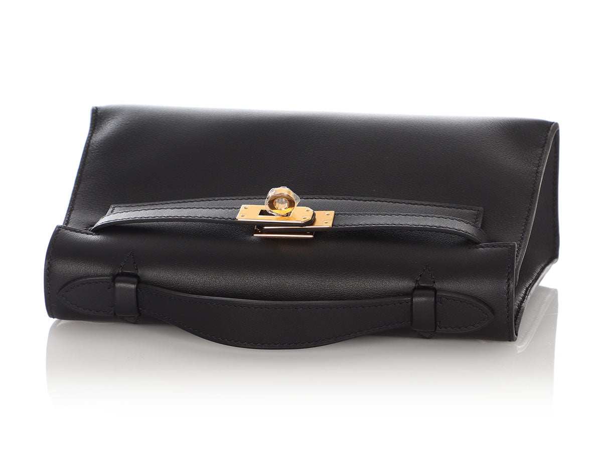 Hermes Kelly Pochette Swift in Black — UFO No More