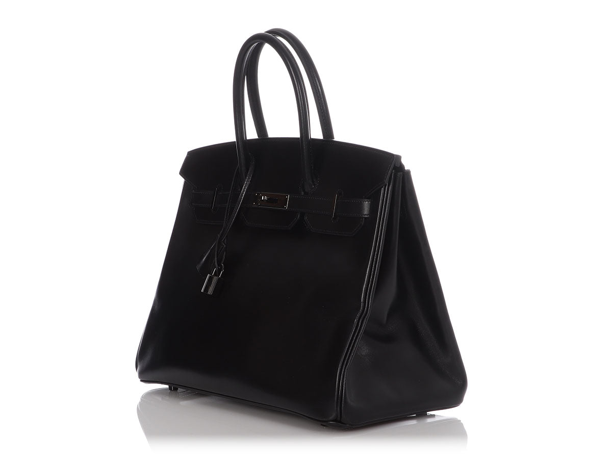 Pre-owned Hermes Birkin 35 SO BLACK Box Black Hardware