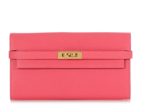 Hermès Rouge Casaque Bearn Gusset Wallet - Ann's Fabulous Closeouts