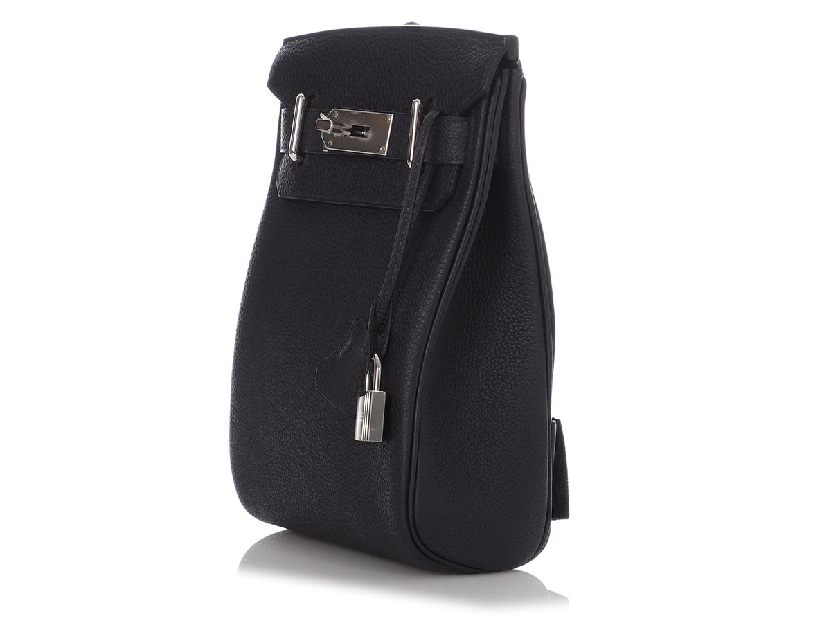 Sac à dépêches Hermès Backpack HAC Black Lambskin ref.558328