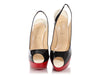 Christian Louboutin Tricolor Patent Lady Peep Slingback Platform Pumps