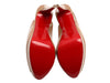 Christian Louboutin Beige Patent Private Number Slingback Platform Pumps