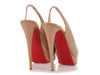 Christian Louboutin Beige Patent Private Number Slingback Platform Pumps