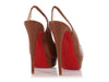 Christian Louboutin Brown Leather Peep Toe Slingback Platform Pumps