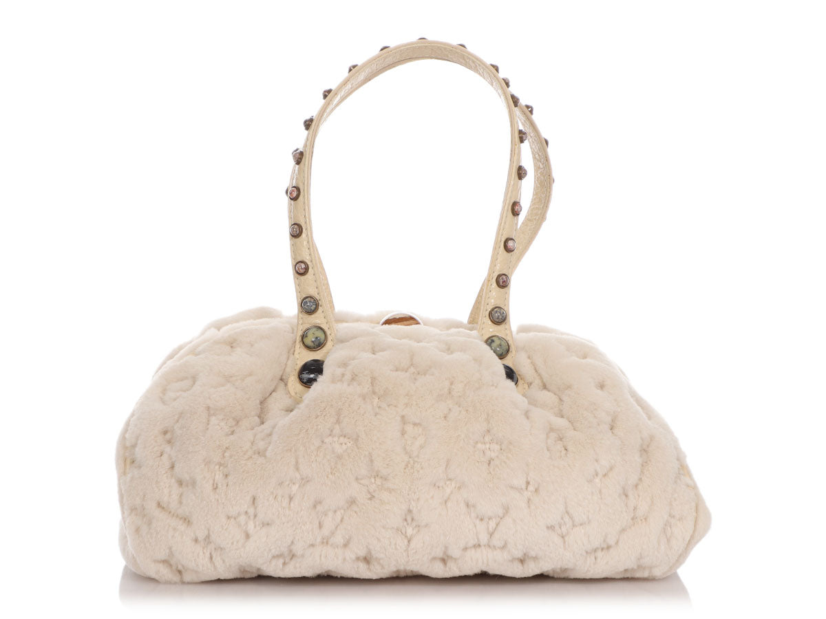 Louis Vuitton White Mink Cabochon Demi Lune