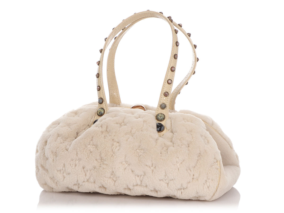 Louis Vuitton White Mink Cabochon Demi Lune