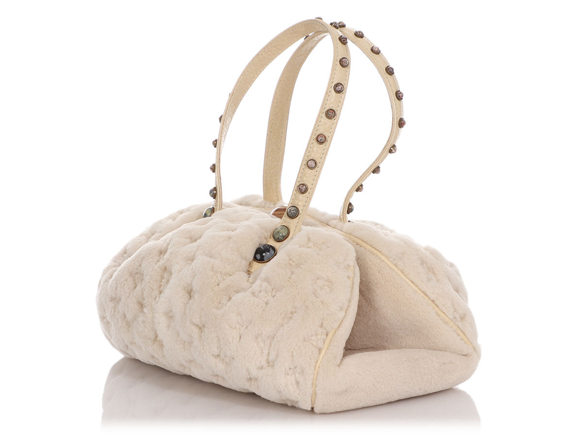 Louis Vuitton White Mink Cabochon Demi Lune