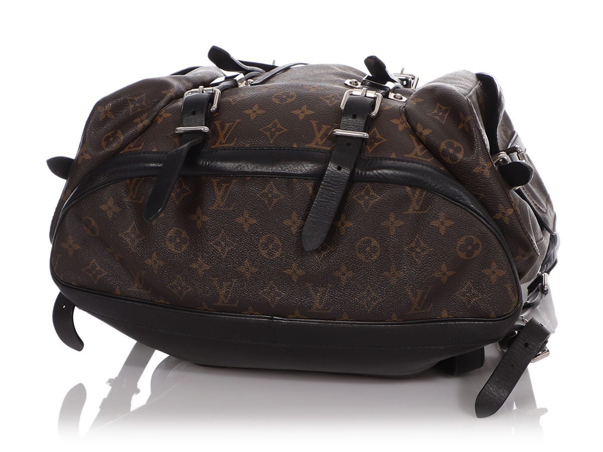 Louis Vuitton Christopher Monogram Macassar Canvas Backpack Bag Brown