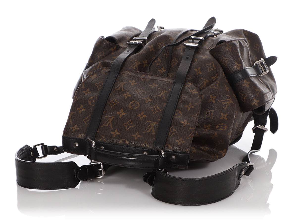 Louis Vuitton Christopher Monogram Macassar Canvas Backpack Bag Brown