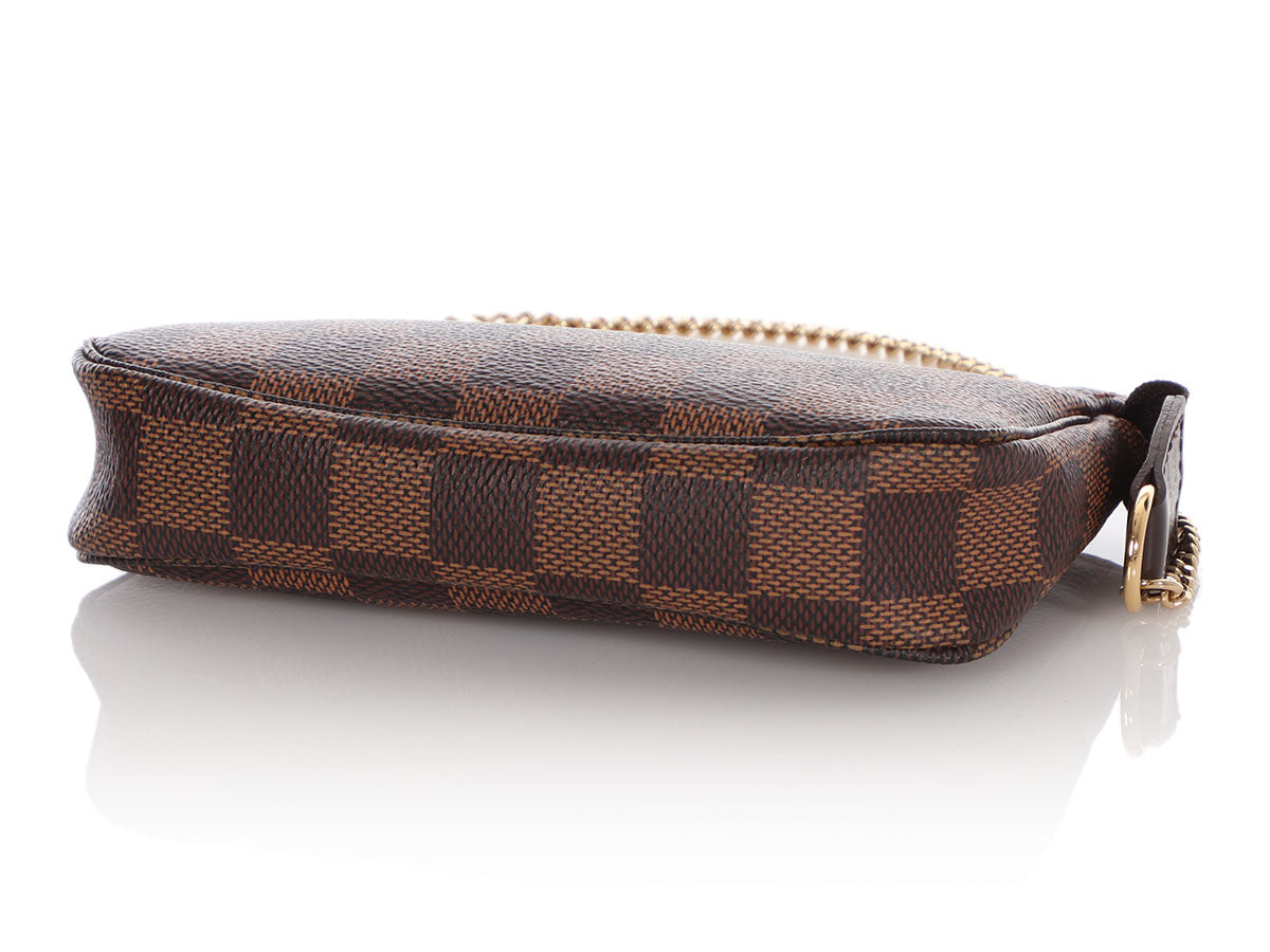 Louis Vuitton Pochette Papillon Damier Ebene Mini Brown in Toile