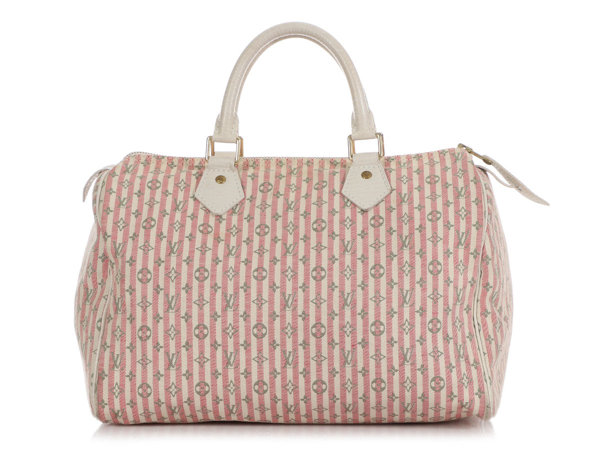 Pink & White Monogram Mini Lin Croisette Speedy 30